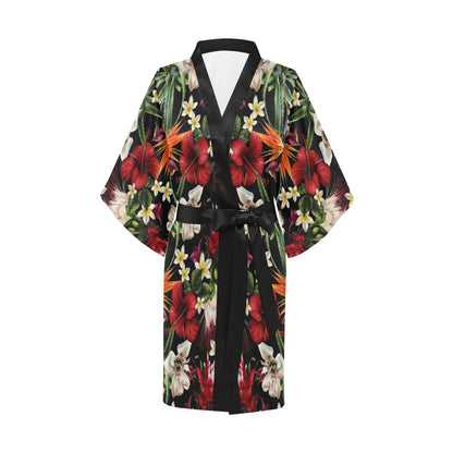 Summer Floral Pattern Print Design SF03 Women's Short Kimono