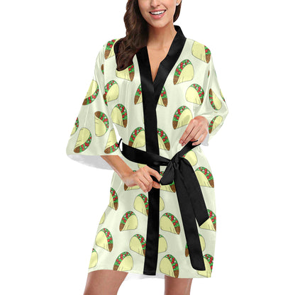 Taco Pattern Print Design TC05 Women's Short Kimono