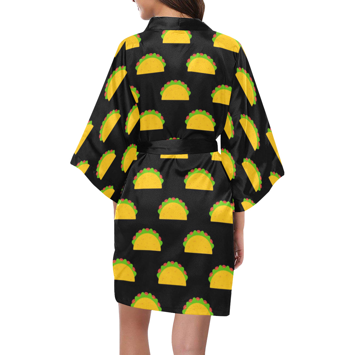 Taco Pattern Print Design TC06 Women's Short Kimono