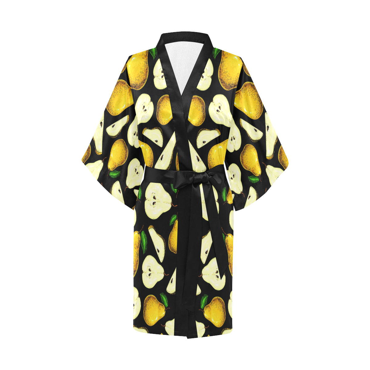 Pear Pattern Print Design PE01 Women's Short Kimono