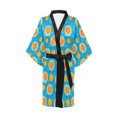 Grapefruit Pattern Print Design GF03 Women's Short Kimono