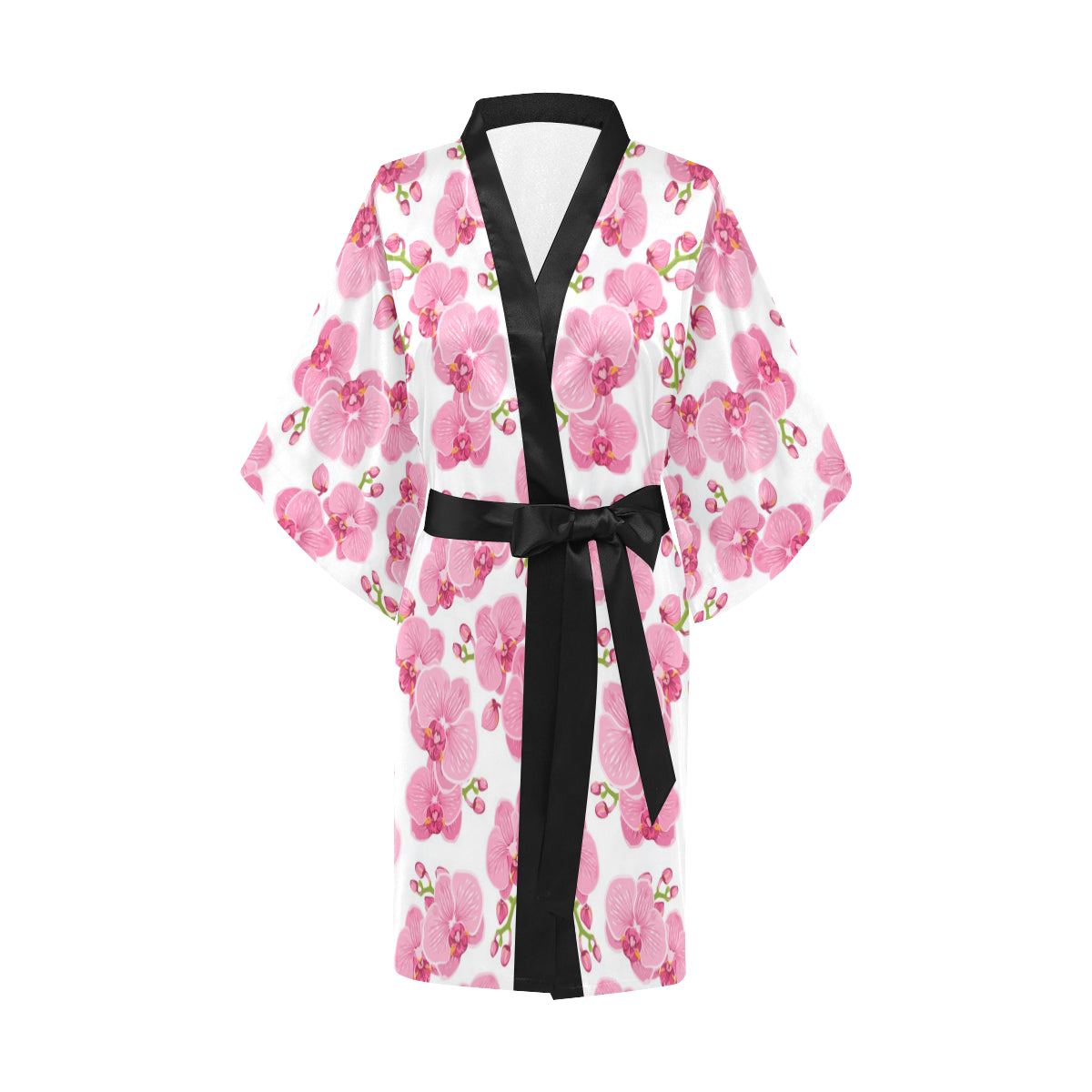 Orchid Pink Pattern Print Design OR07 Women's Short Kimono