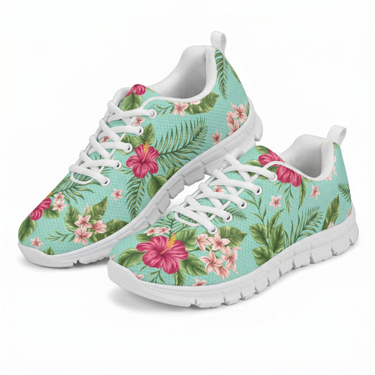 Plumeria and Hibiscus Hawaiian flower Women Sneakers Shoes