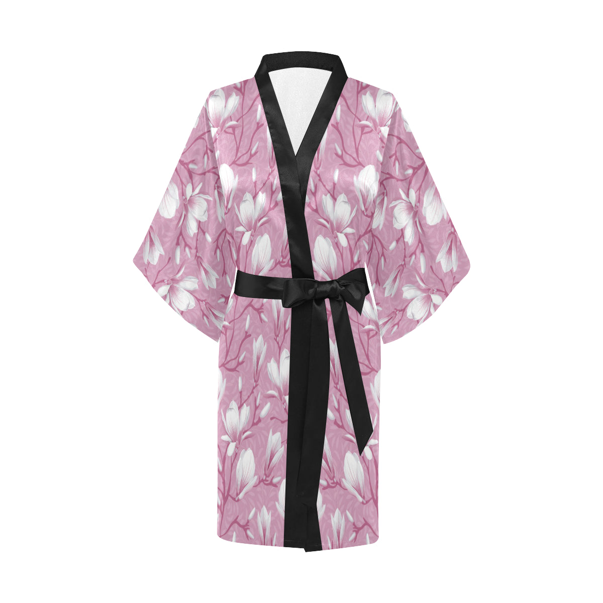 Magnolia Pattern Print Design MAG05 Women's Short Kimono