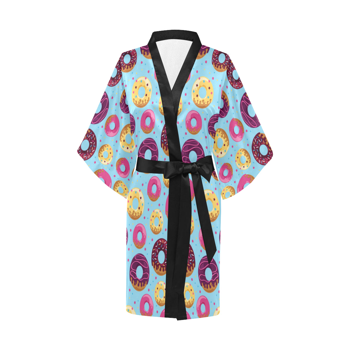 Donut Pattern Print Design DN07 Women's Short Kimono