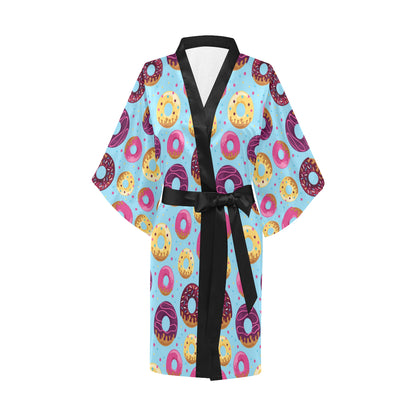 Donut Pattern Print Design DN07 Women's Short Kimono