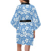 Hibiscus Pattern Print Design HB09 Women's Short Kimono