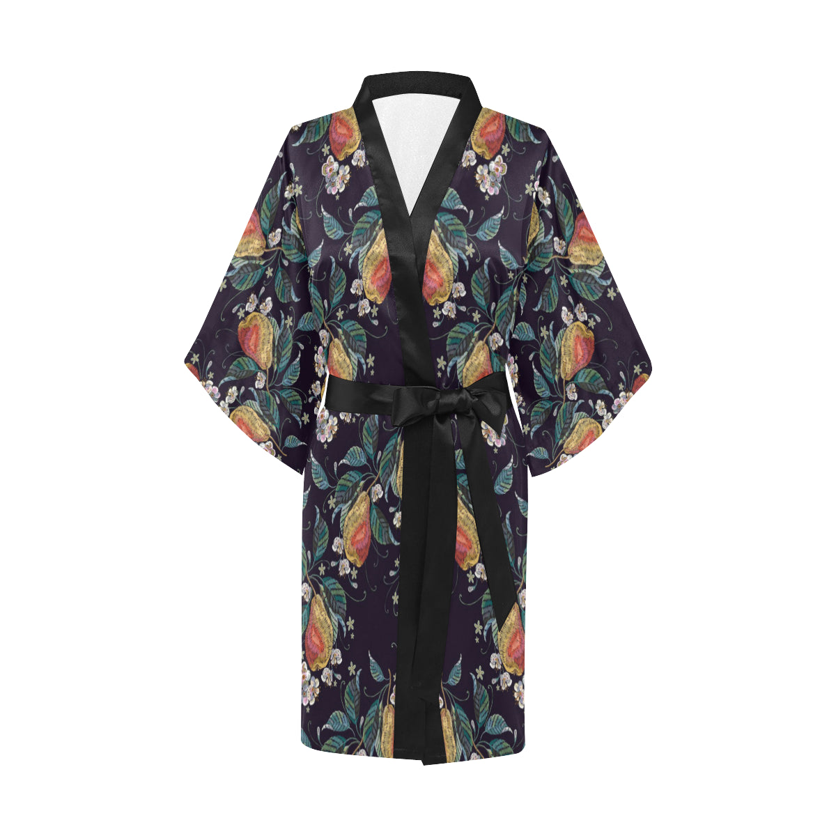 Pear Pattern Print Design PE02 Women's Short Kimono