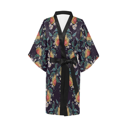 Pear Pattern Print Design PE02 Women's Short Kimono