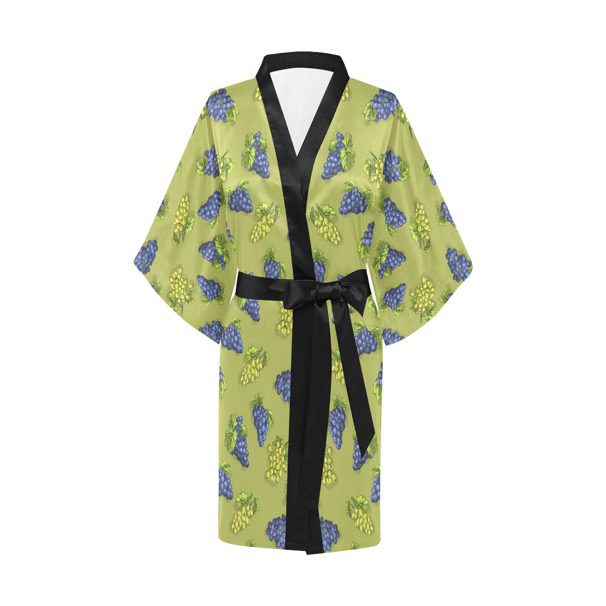Grape Pattern Print Design GP08 Women's Short Kimono