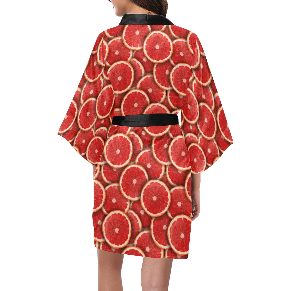 Grapefruit Pattern Print Design GF05 Women's Short Kimono