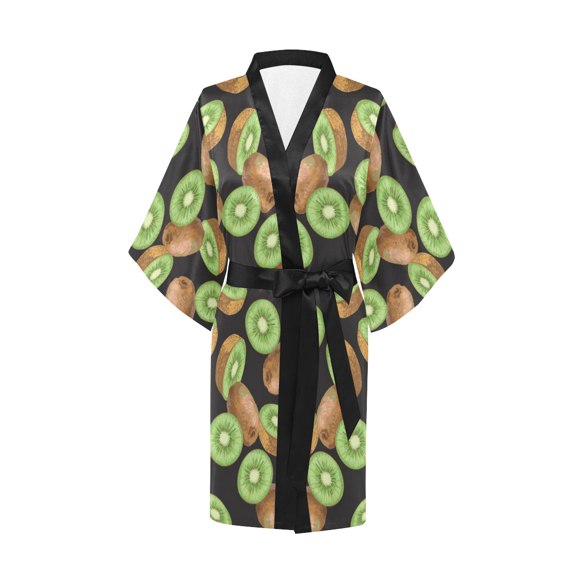 Kiwi Pattern Print Design KW03 Women's Short Kimono