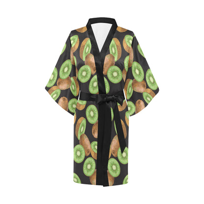 Kiwi Pattern Print Design KW03 Women's Short Kimono