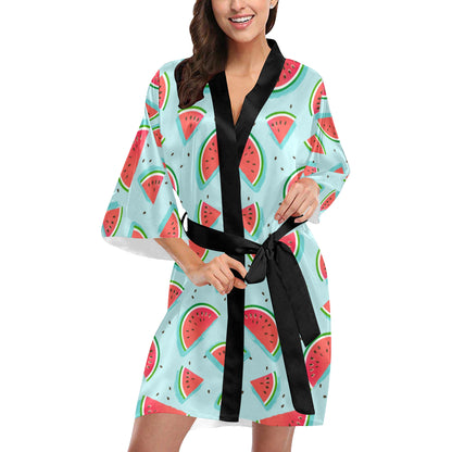 Watermelon Pattern Print Design WM03 Women's Short Kimono