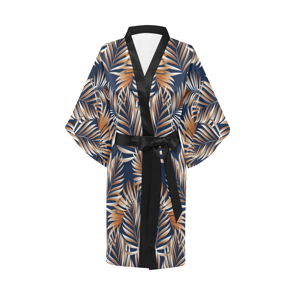Tropical Flower Pattern Print Design TF07 Women's Short Kimono
