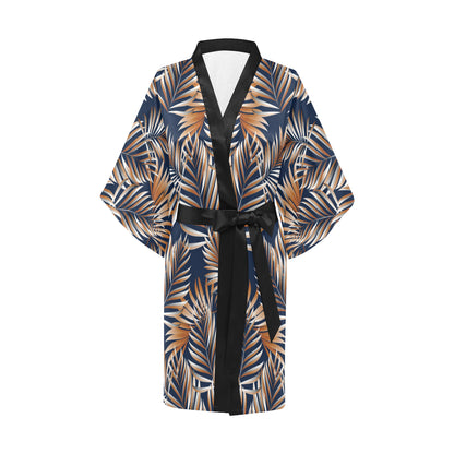 Tropical Flower Pattern Print Design TF07 Women's Short Kimono