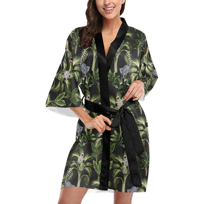 Rainforest Pattern Print Design RF05 Women's Short Kimono