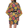 Hibiscus Pattern Print Design HB024 Women's Short Kimono
