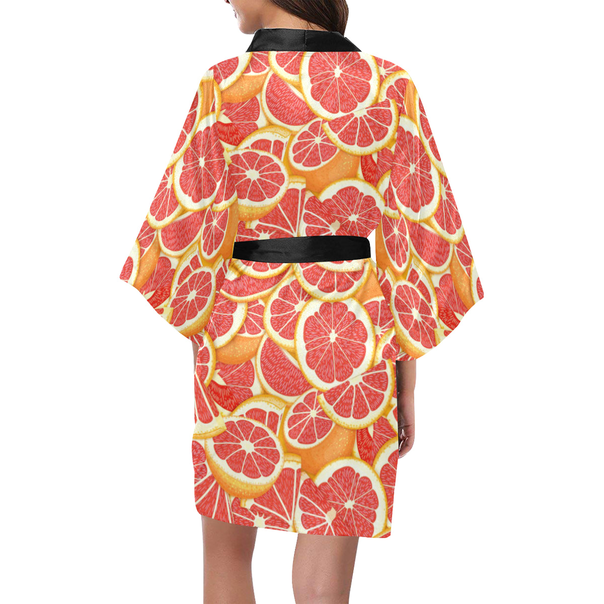 Grapefruit Pattern Print Design GF02 Women's Short Kimono