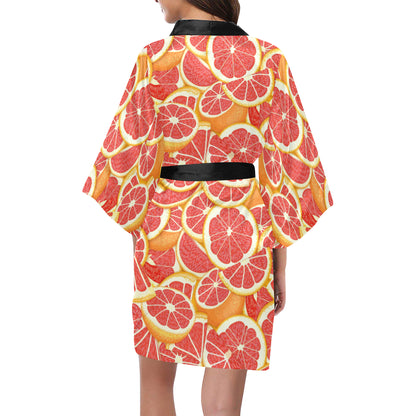 Grapefruit Pattern Print Design GF02 Women's Short Kimono