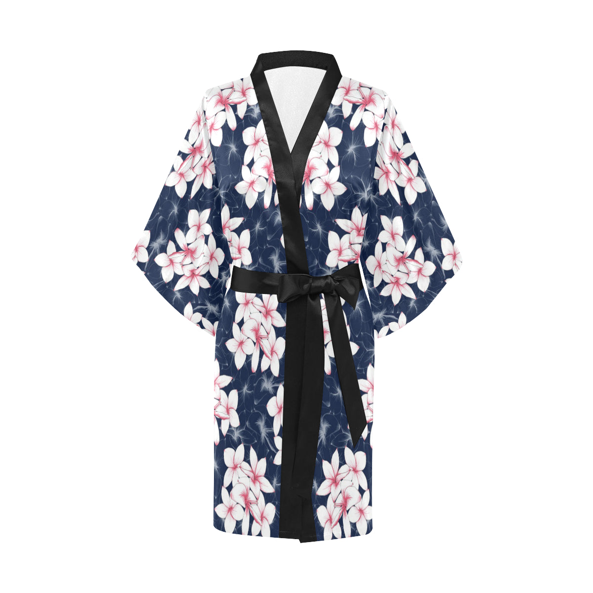 Plumeria Pattern Print Design PM017 Women's Short Kimono