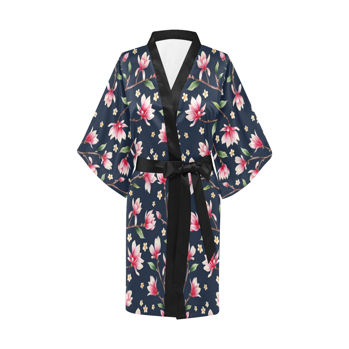 Magnolia Pattern Print Design MAG09 Women's Short Kimono