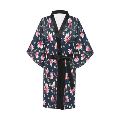 Magnolia Pattern Print Design MAG09 Women's Short Kimono