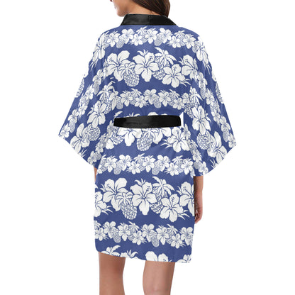 Hawaiian Themed Pattern Print Design H07 Women's Short Kimono