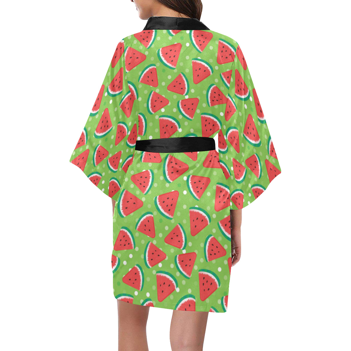 Watermelon Pattern Print Design WM05 Women's Short Kimono