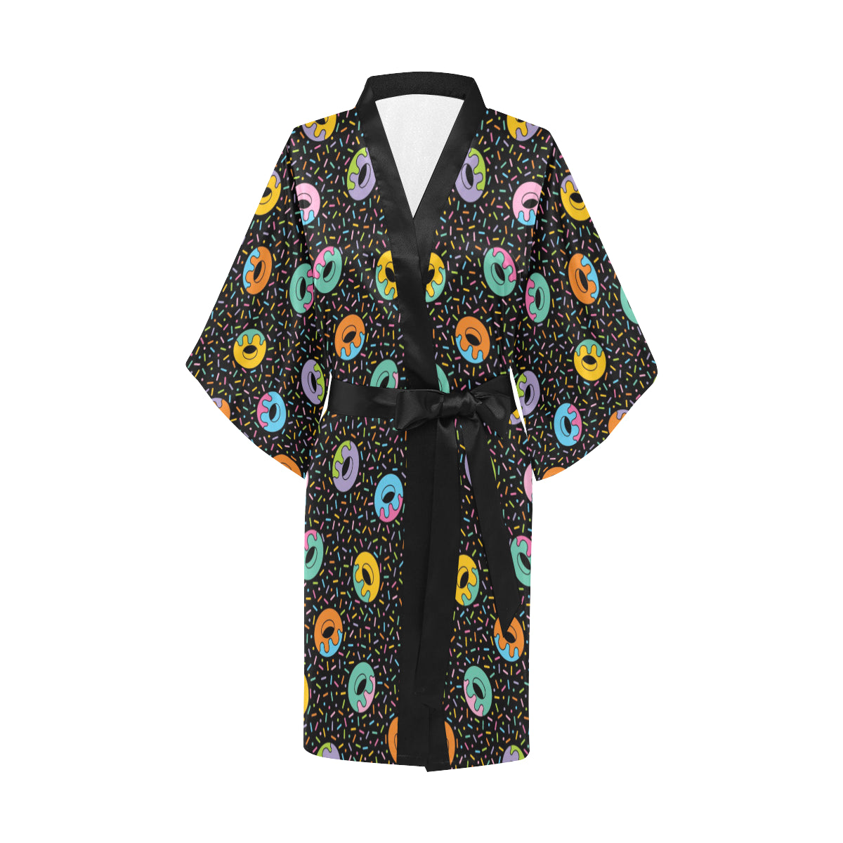 Donut Pattern Print Design DN012 Women's Short Kimono
