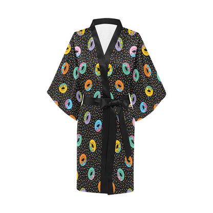Donut Pattern Print Design DN012 Women's Short Kimono