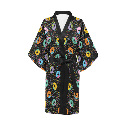 Donut Pattern Print Design DN012 Women's Short Kimono