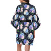 Hydrangea Pattern Print Design HD01 Women's Short Kimono