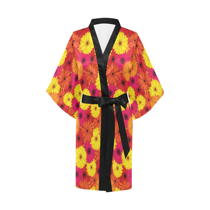 Gerberas Pattern Print Design GB05 Women's Short Kimono