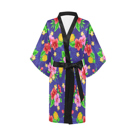 Hawaiian Themed Pattern Print Design H05 Women's Short Kimono