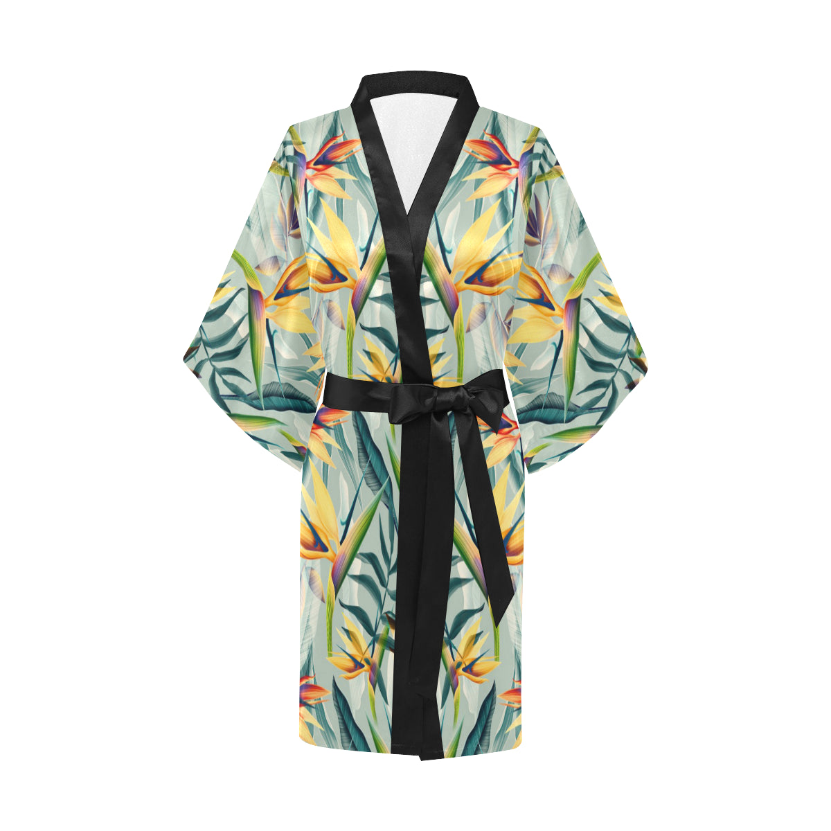 Tropical Flower Pattern Print Design TF022 Women's Short Kimono
