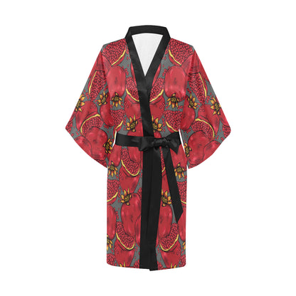 Pomegranate Pattern Print Design PG05 Women's Short Kimono