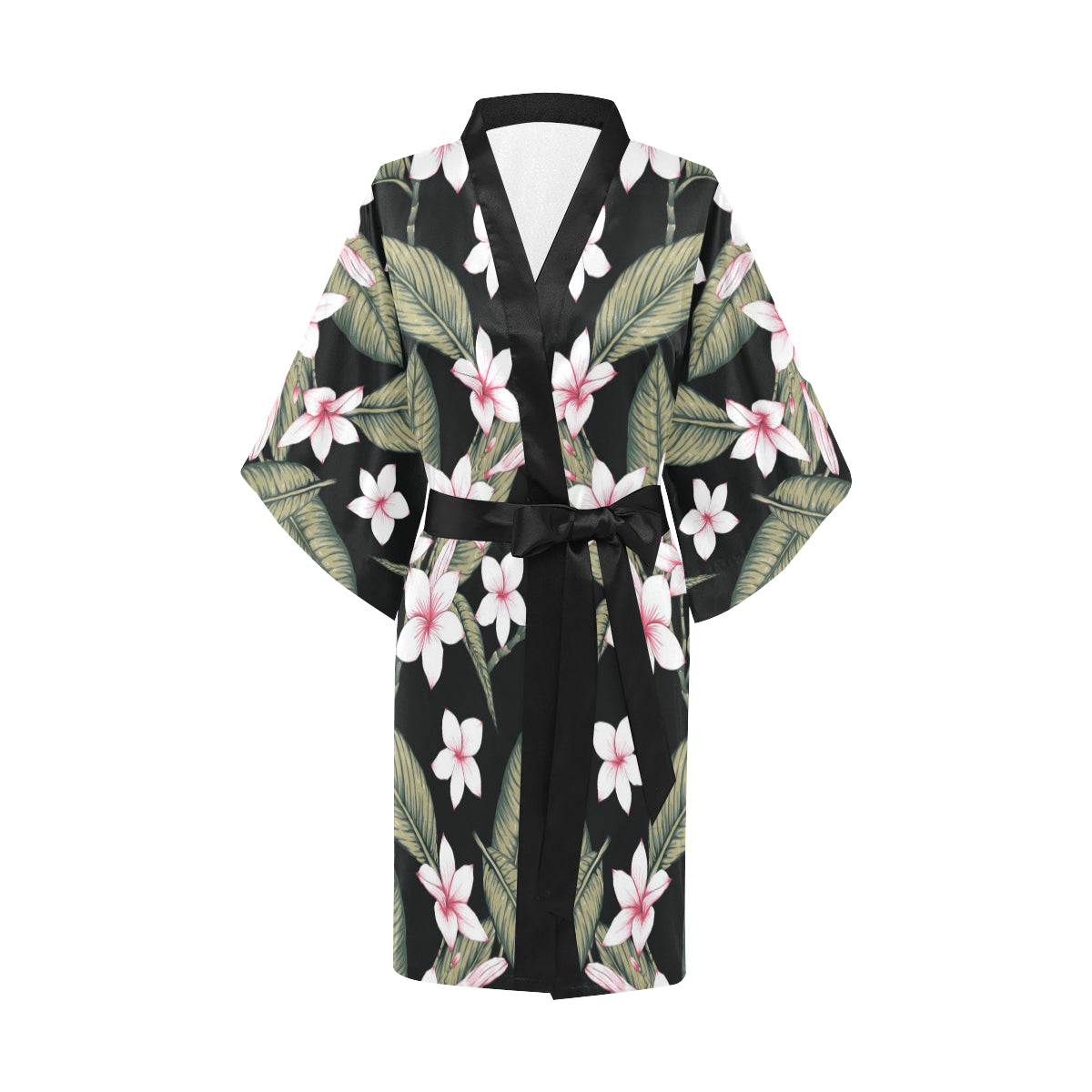 Plumeria Pattern Print Design PM021 Women's Short Kimono