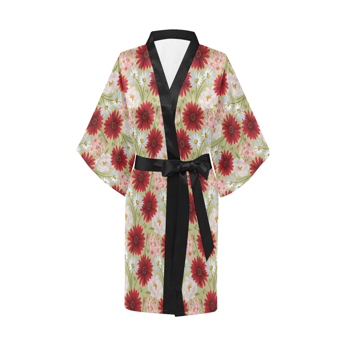 Gerberas Pattern Print Design GB07 Women's Short Kimono