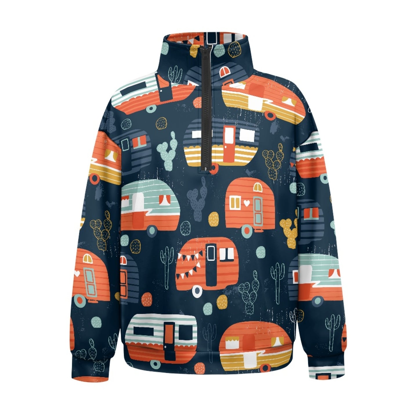 Camper Camping Women's Long Sleeve Zipper Sweatshirt