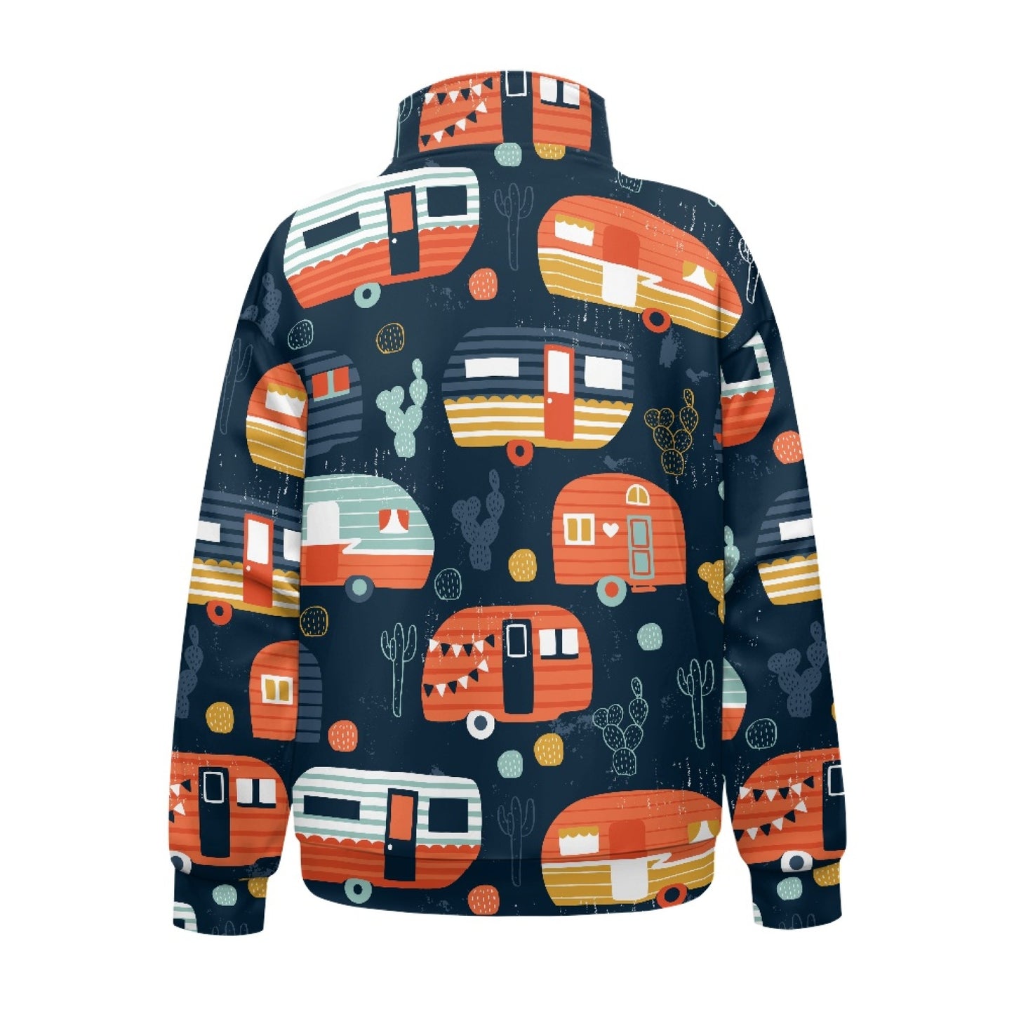 Camper Camping Women's Long Sleeve Zipper Sweatshirt