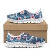 Whale Swimming Through Tropical Flowers Women's Mesh Casual Shoes