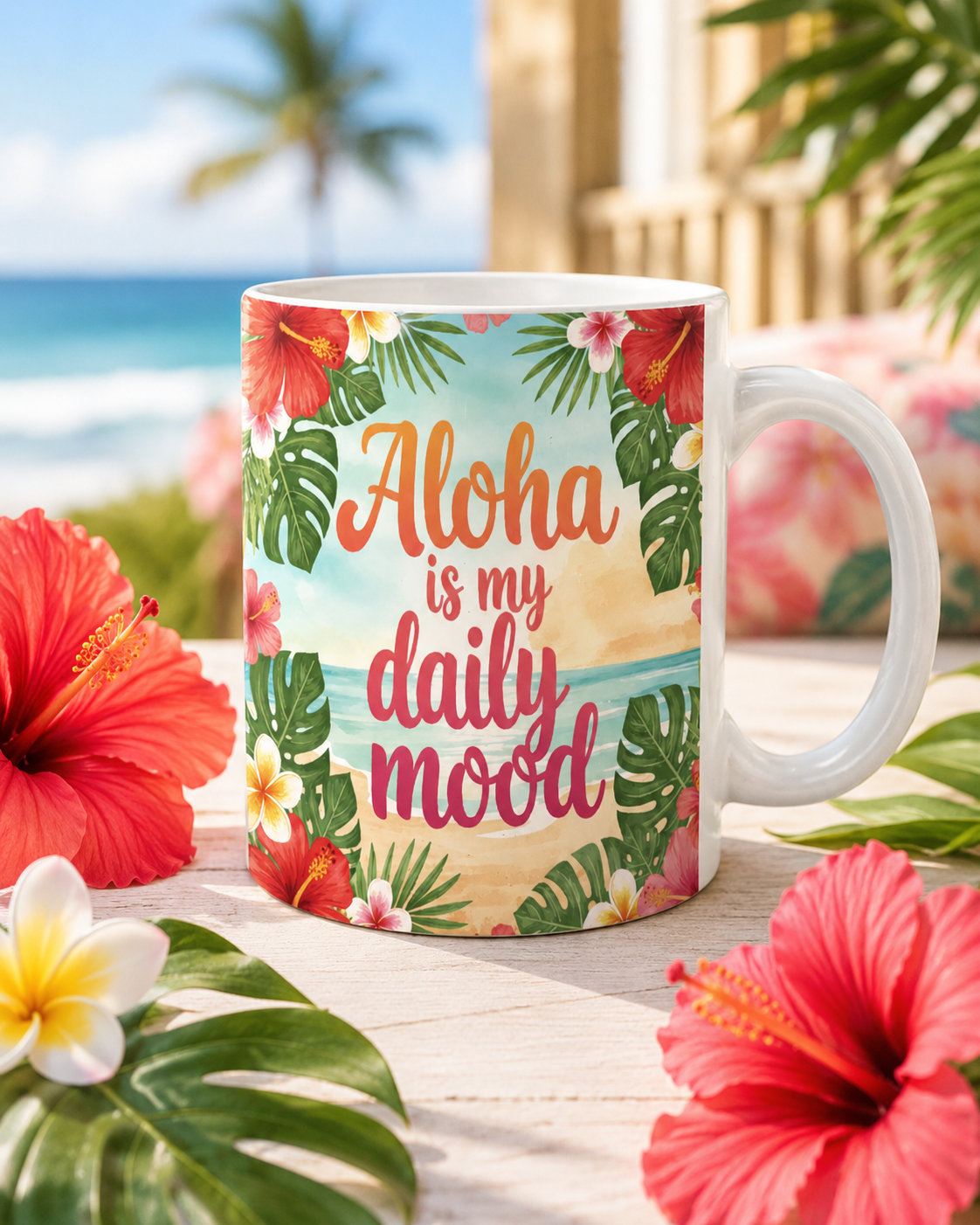 Aloha is my daily mood White Coffee Mug (11OZ)