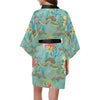 Sea Turtle Pattern Print Design T012 Women's Short Kimono