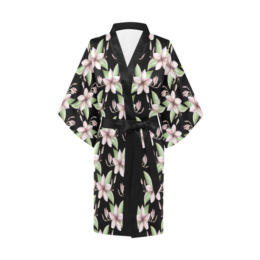 Plumeria Pattern Print Design PM02 Women's Short Kimono