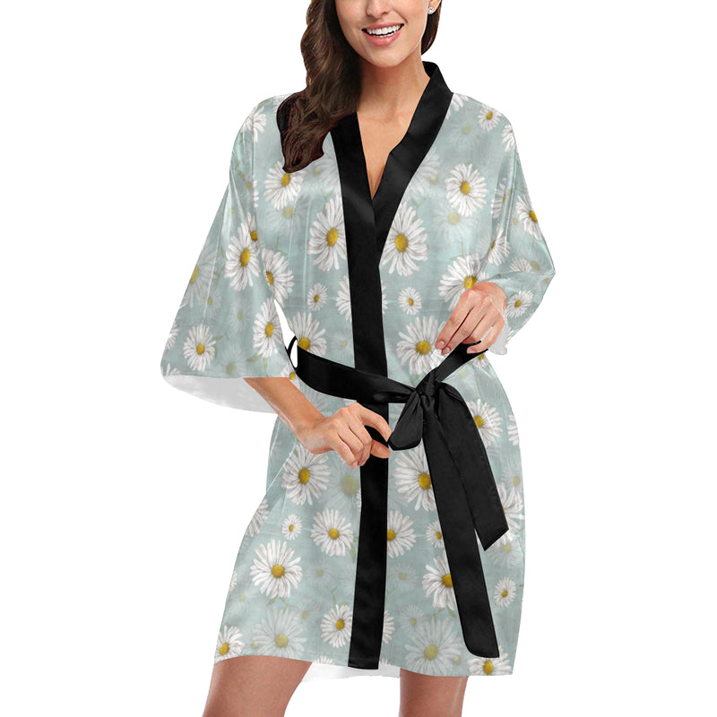 Daisy Pattern Print Design DS012 Women's Short Kimono