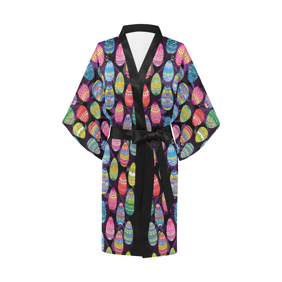 Easter Eggs Pattern Print Design RB08 Women's Short Kimono