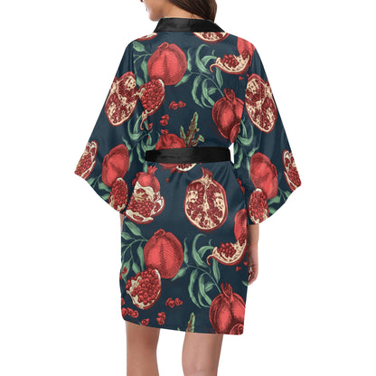 Pomegranate Pattern Print Design PG04 Women's Short Kimono