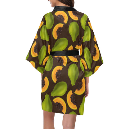 Papaya Pattern Print Design PP04 Women's Short Kimono