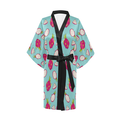 Dragonfruit Pattern Print Design DF01 Women's Short Kimono